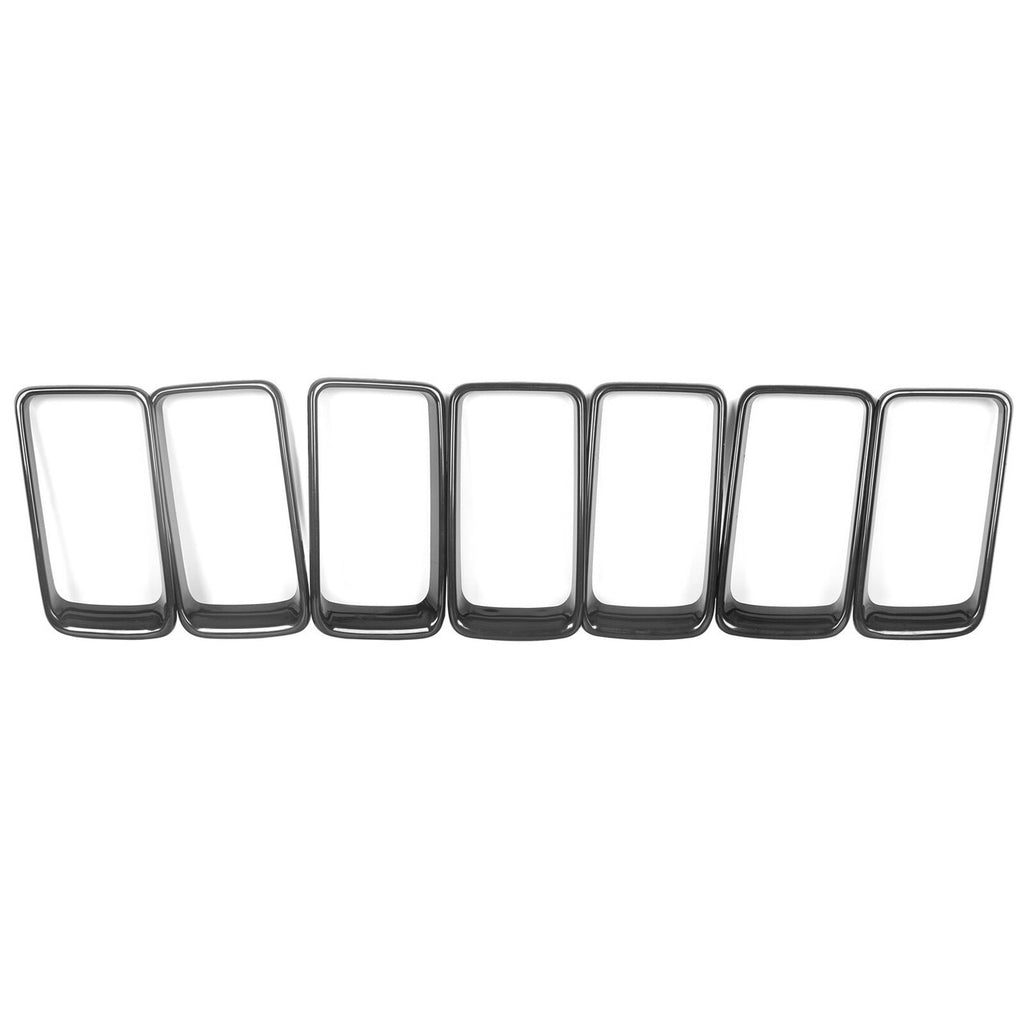 Gloss Black Grille Trim 7 Piece Ring Set for Jeep Grand Cherokee 2014-2016 Grille