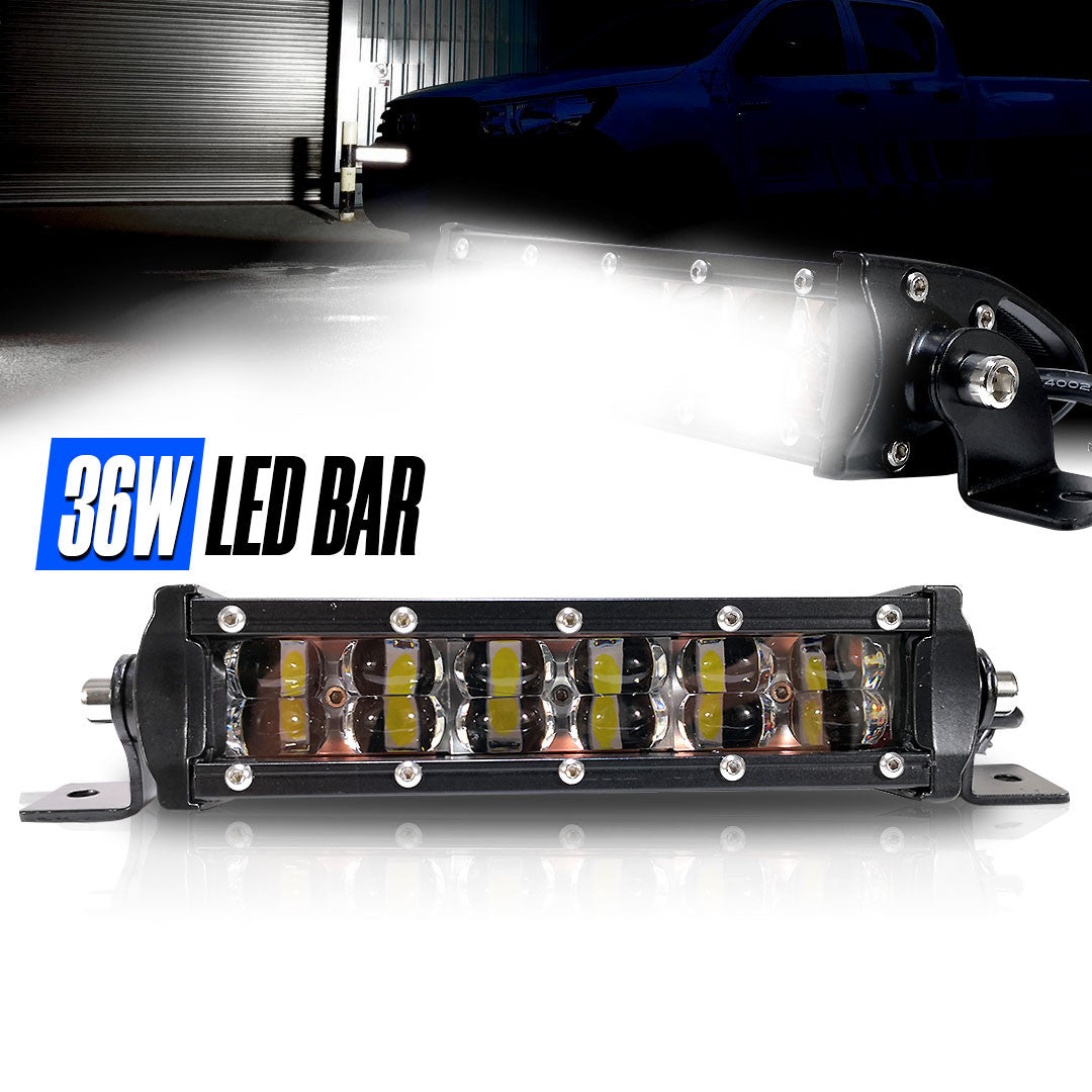 36W 7 Inches Slim Black Projector Spot LED Light Bar Lighting