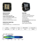 Four Row Cube Pod LED 3 Inches Auxiliary Lights Black - GENSSI Lighting
