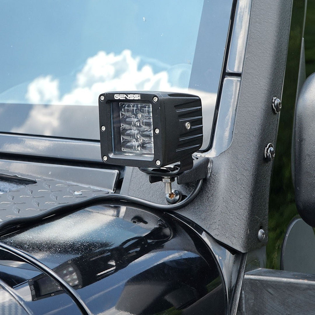 Four Row Cube Pod LED 3 Inches Auxiliary Lights Black (PAIR) - GENSSI Lighting