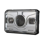 4x6 LED Projector Headlights H4651 H4652 H4656 H4666 H6545 Chrome Set Lighting