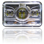 4x6 LED Projector Headlights H4651 H4652 H4656 H4666 H6545 Chrome Set - GENSSI Lighting