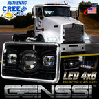 4x6 LED Projector Headlights H4651 H4652 H4656 H4666 H6545 Black Set Lighting