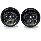 5.75 (5 3/4) Inch LED Black Projector Headlights Round DOT Set Lighting