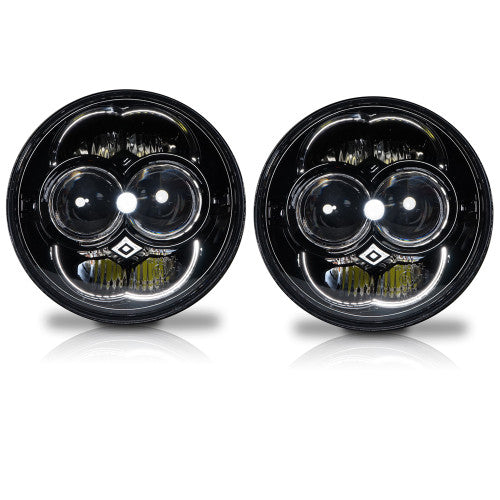 5.75 (5 3/4) Inch LED Black Projector Headlights Round DOT Set Default Title Lighting