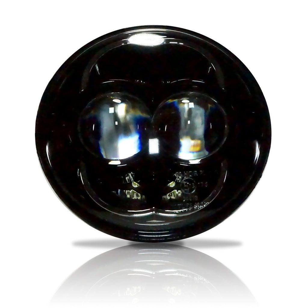 5.75 (5 3/4) Inch LED Black Projector Motorcycle Headlight Round DOT Lighting
