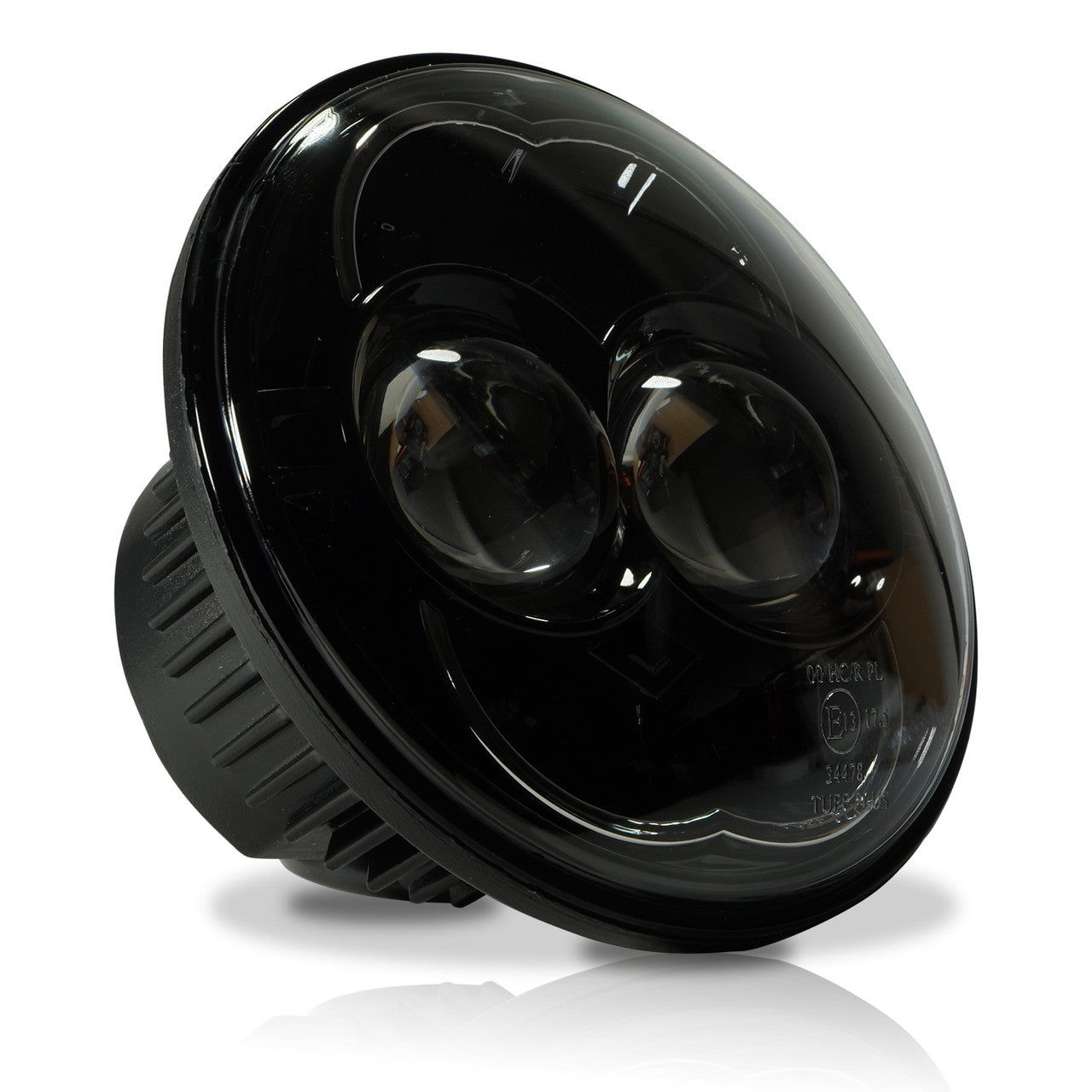 5.75 (5 3/4) Inch LED Black Projector Motorcycle Headlight Round DOT Lighting