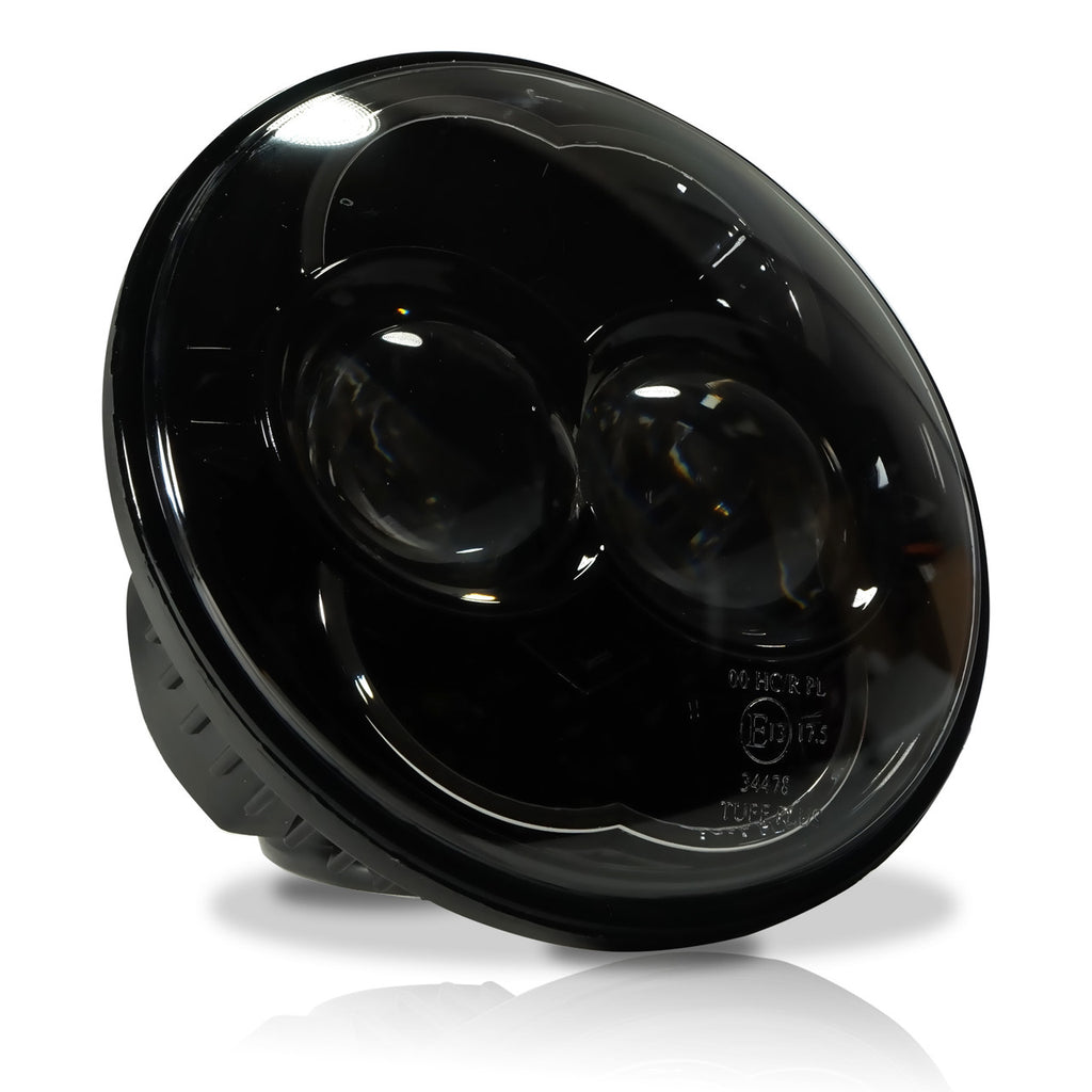 5.75 (5 3/4) Inch LED Black Projector Motorcycle Headlight Round DOT Lighting