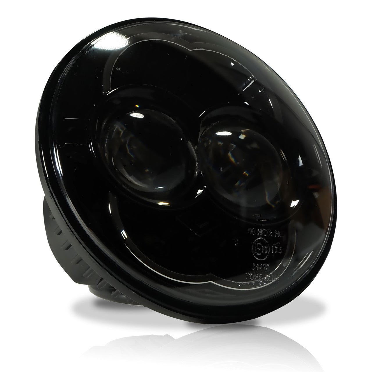5.75 (5 3/4) Inch LED Black Projector Motorcycle Headlight Round DOT Lighting