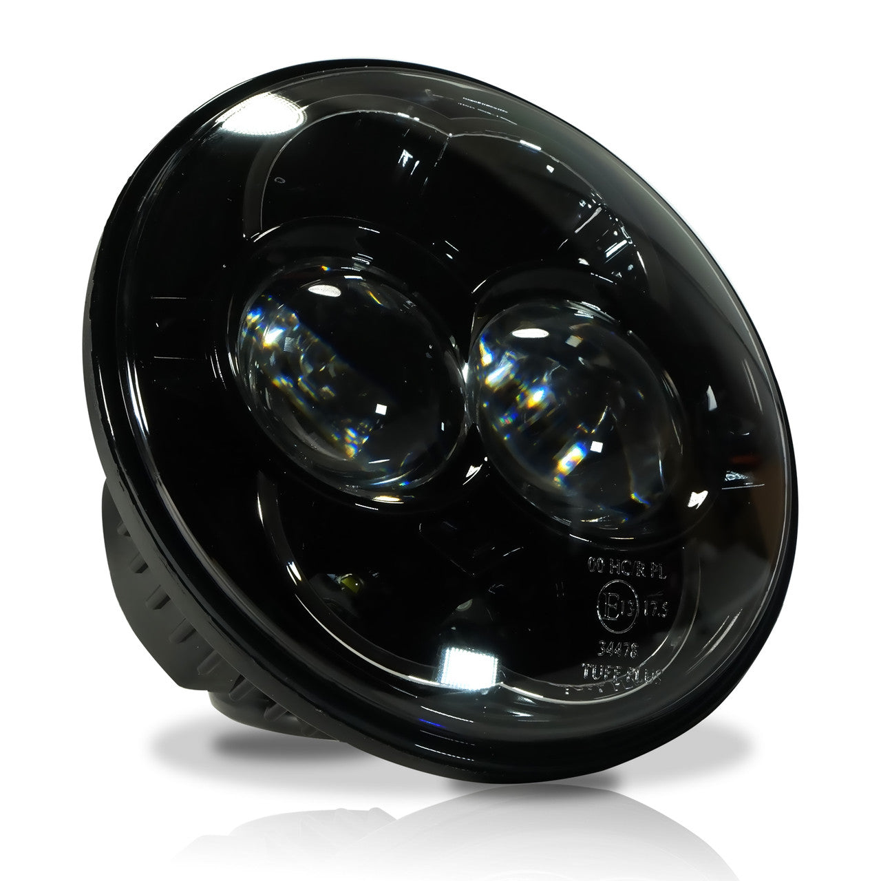 5.75 (5 3/4) Inch LED Black Projector Motorcycle Headlight Round DOT Lighting