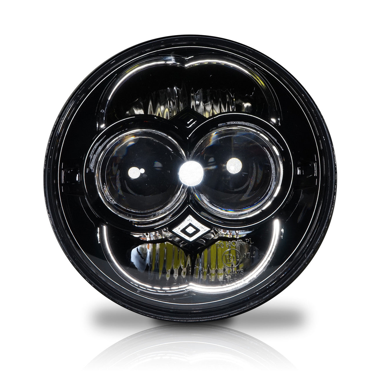 5.75 (5 3/4) Inch LED Black Projector Motorcycle Headlight Round DOT Lighting