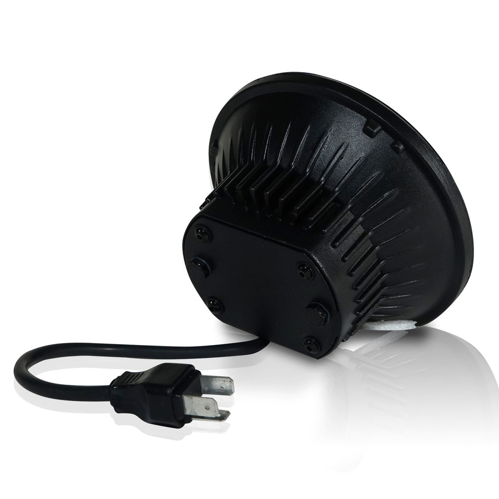 5.75 (5 3/4) Inch LED Black Projector Motorcycle Headlight Round DOT Lighting