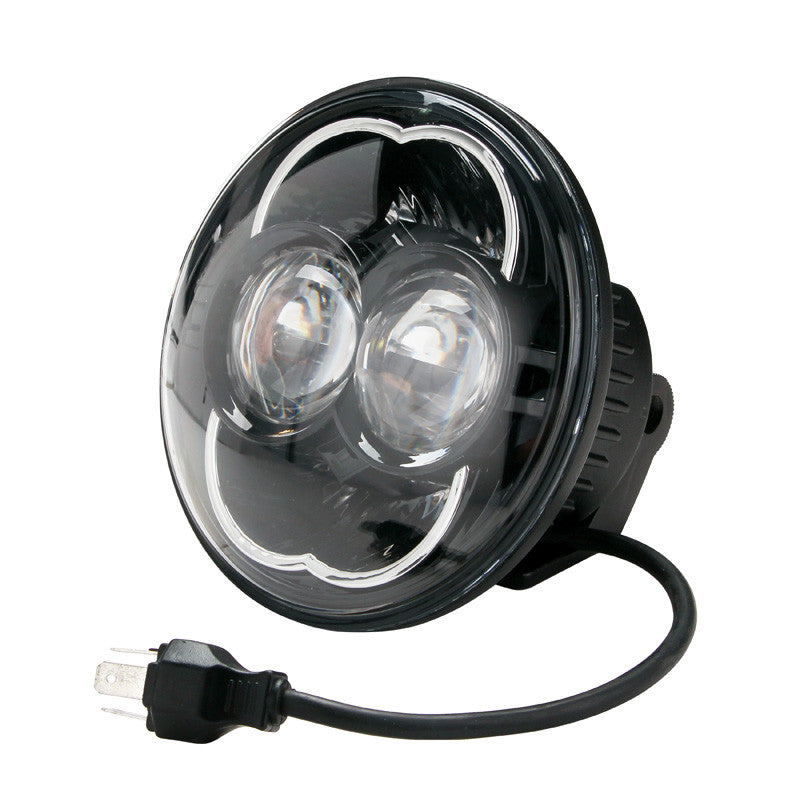 5.75 (5 3/4) Inch LED Black Projector Motorcycle Headlight Round DOT Lighting
