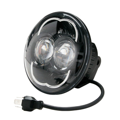 5.75 (5 3/4) Inch LED Black Projector Motorcycle Headlight Round DOT - GENSSI Lighting