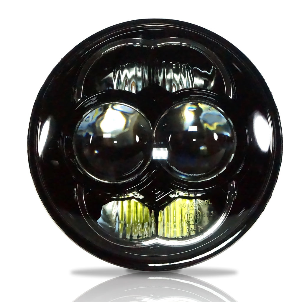 5.75 (5 3/4) Inch LED Black Projector Motorcycle Headlight Round DOT Lighting