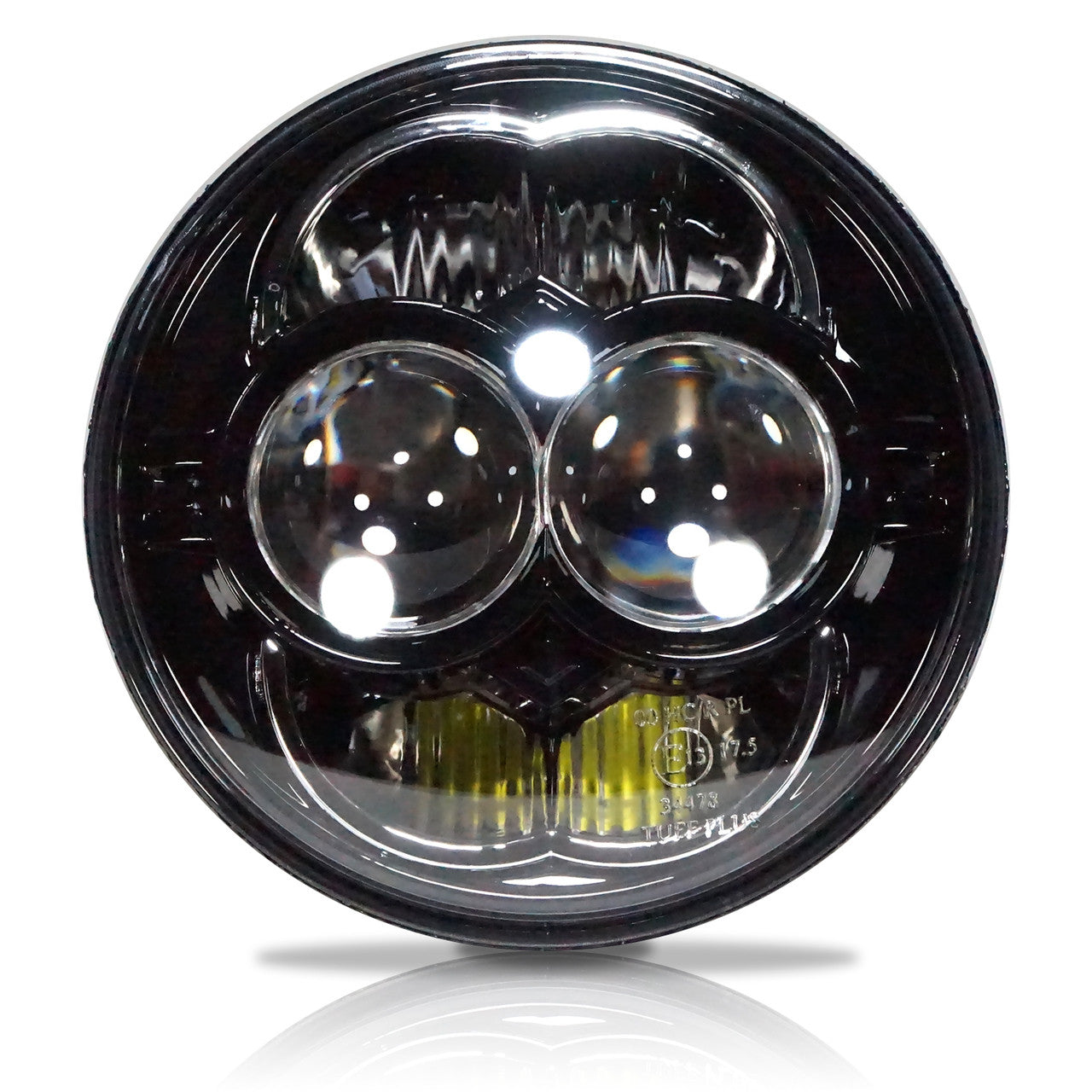 5.75 (5 3/4) Inch LED Black Projector Motorcycle Headlight Round DOT Lighting