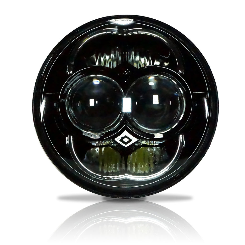 5.75 (5 3/4) Inch LED Black Projector Motorcycle Headlight Round DOT Lighting