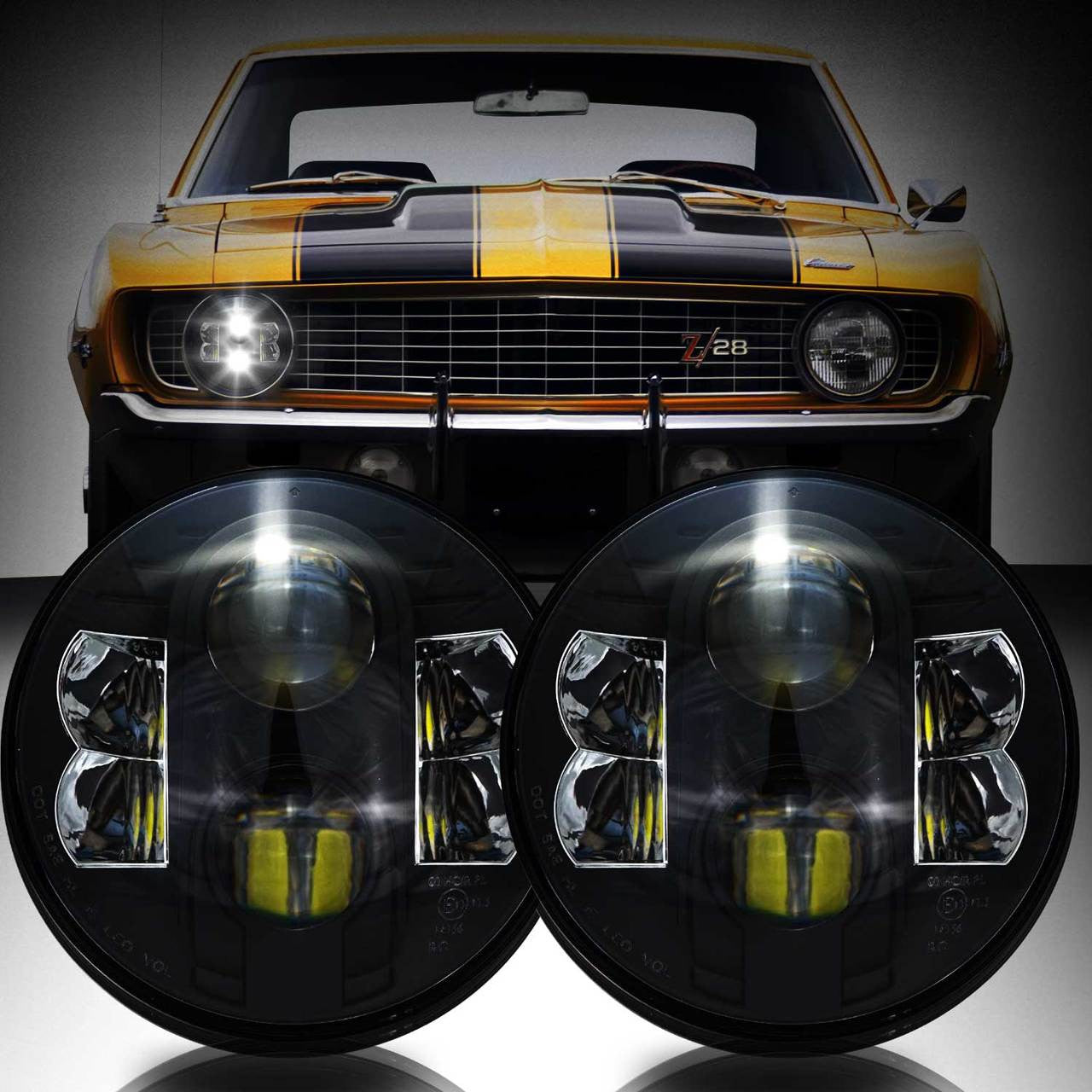 APOLLO Black Projector LED Headlights for Wrangler 1996-2018 Lighting