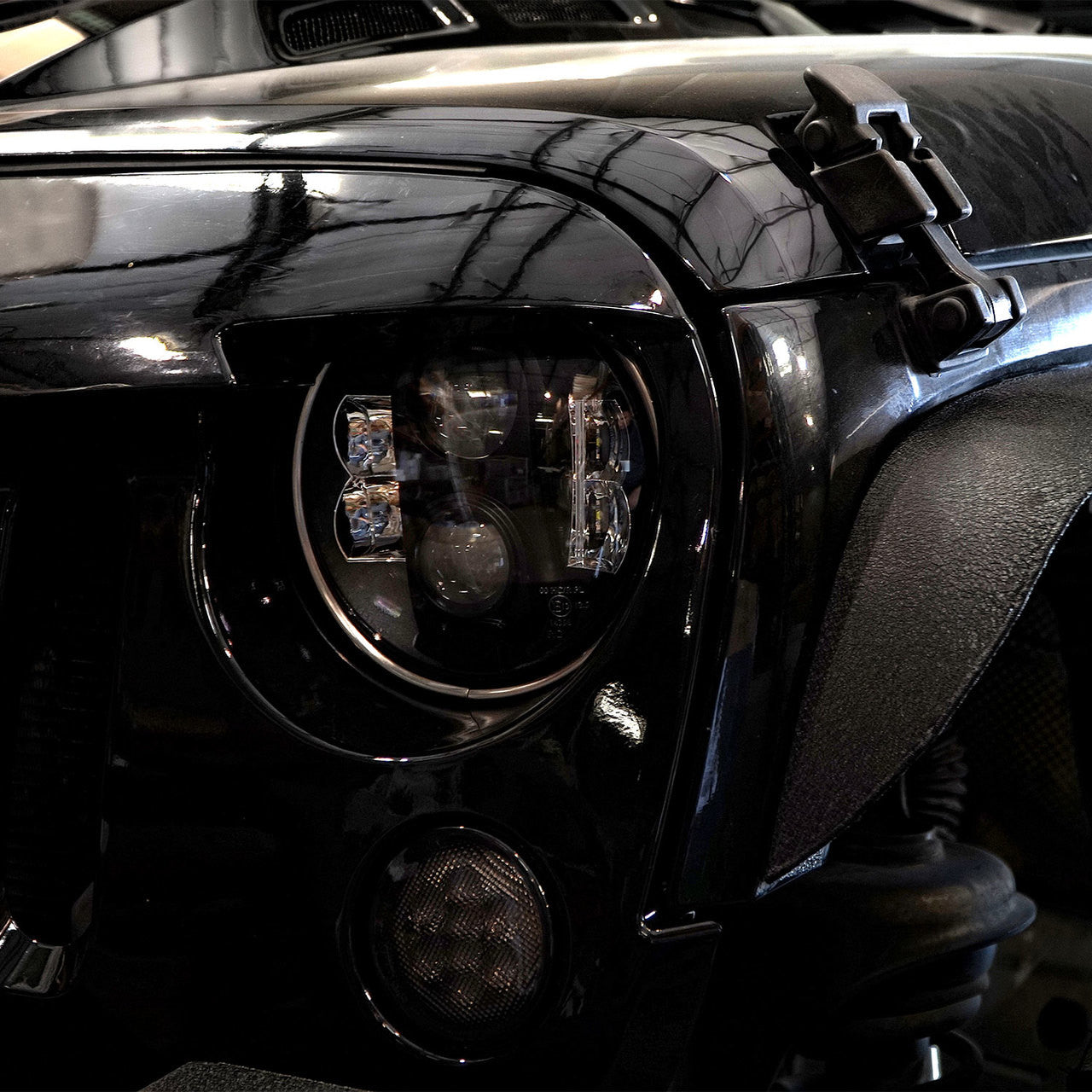 APOLLO Black Projector LED Headlights for Wrangler 1996-2018 Lighting