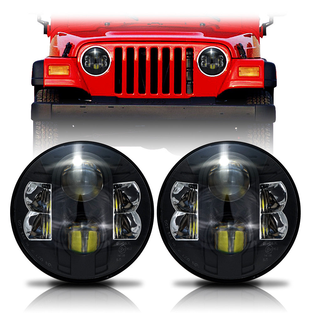 APOLLO Black Projector LED Headlights for Wrangler 1996-2018 Lighting