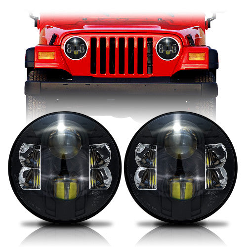 APOLLO Black Projector LED Headlights for Wrangler 1996-2018 Default Title Lighting