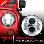 APOLLO Chrome Projector LED Headlights for Wrangler 1996 - 2018 - GENSSI Lighting