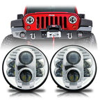 APOLLO Chrome Projector LED Headlights for Wrangler 1996 - 2018 - GENSSI Lighting