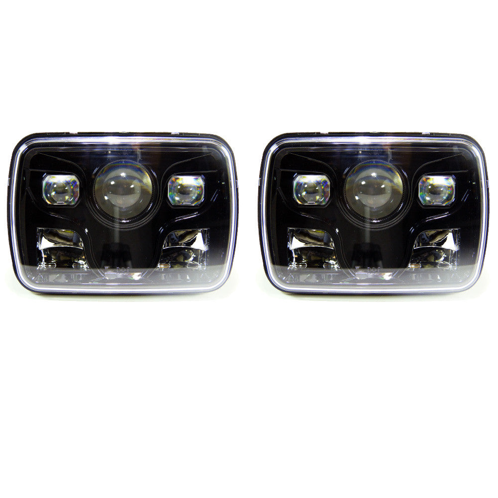 APOLLO LED Black Projector Headlights for XJ and YJ Lighting