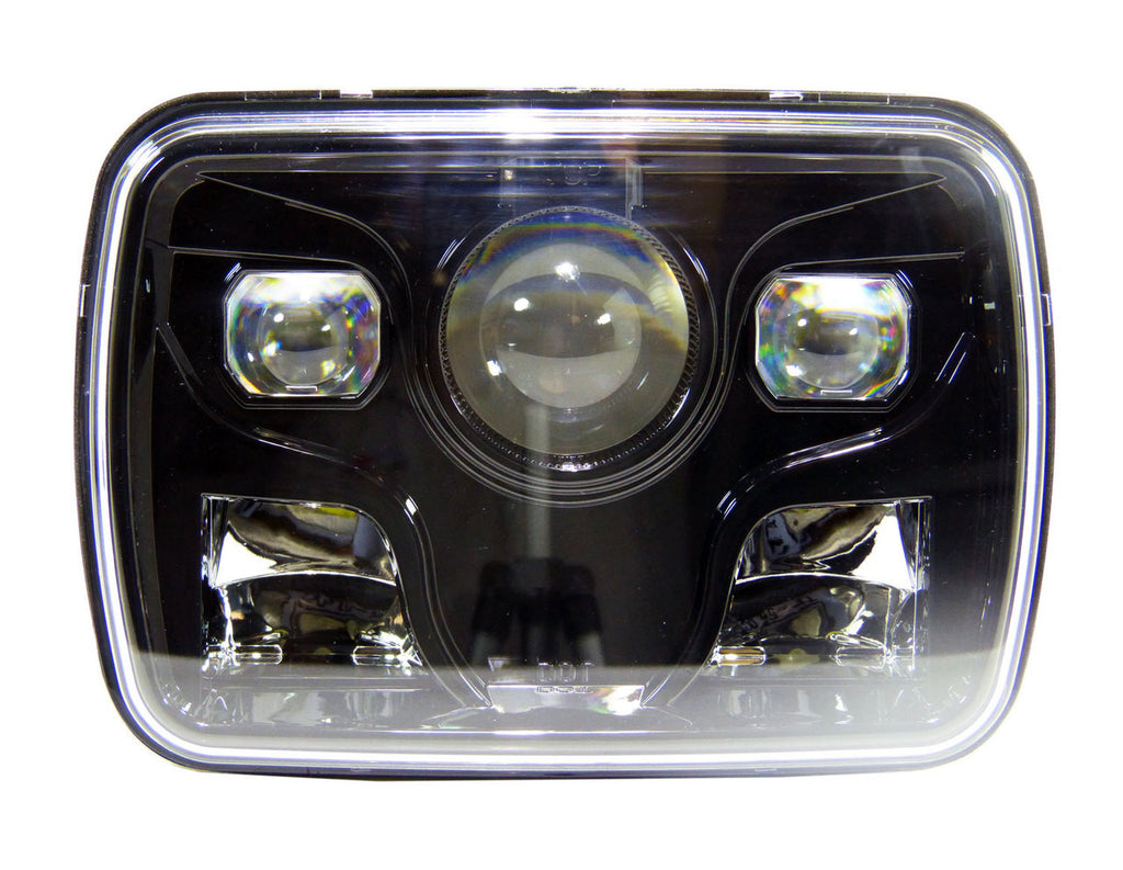 APOLLO LED Black Projector Headlights for XJ and YJ Lighting