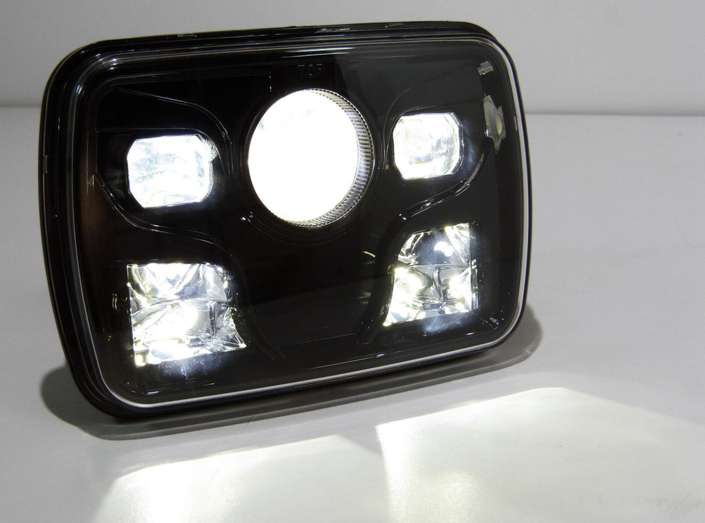 APOLLO LED Black Projector Headlights for XJ and YJ Lighting