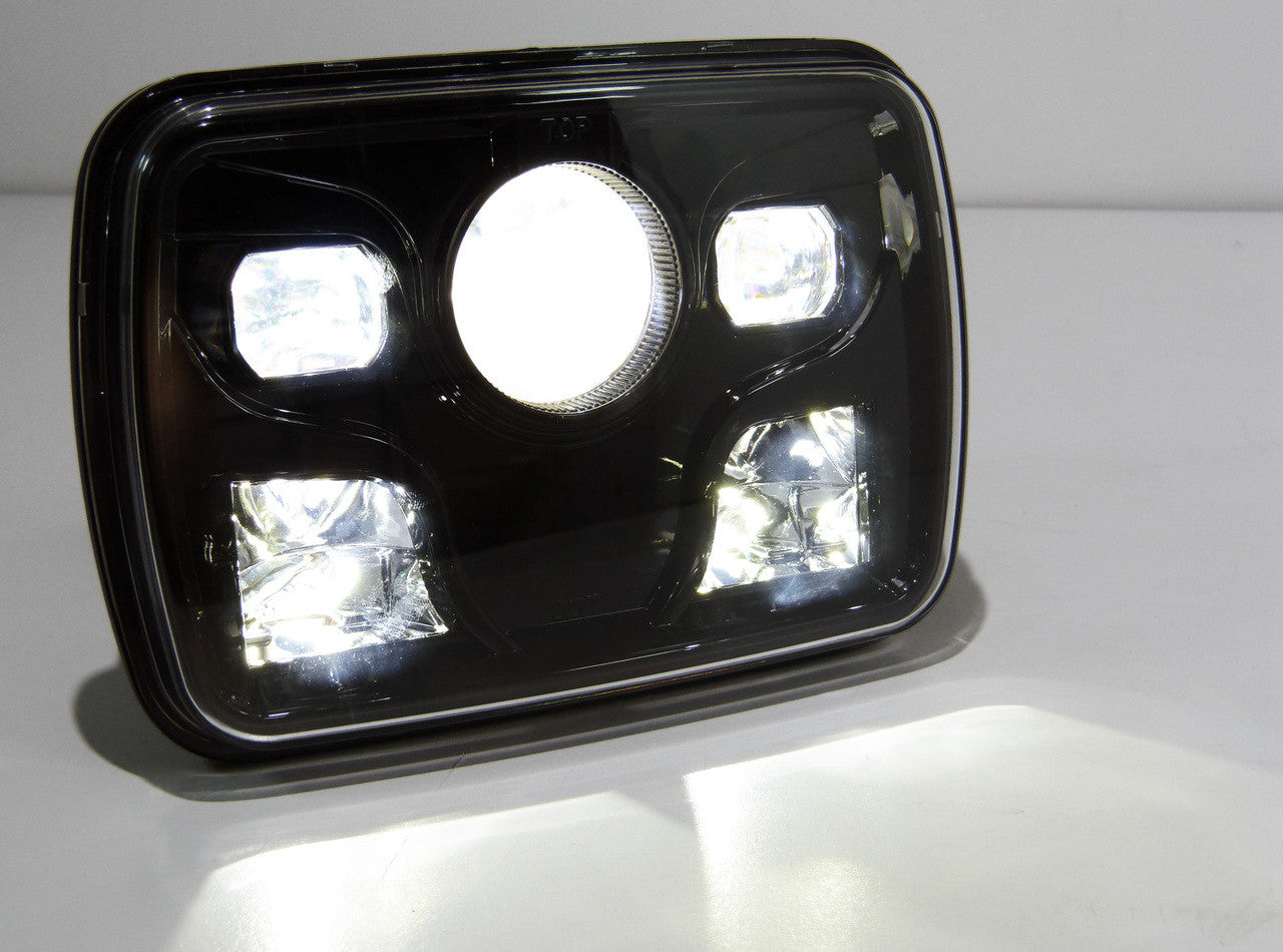 APOLLO LED Black Projector Headlights for XJ and YJ Lighting