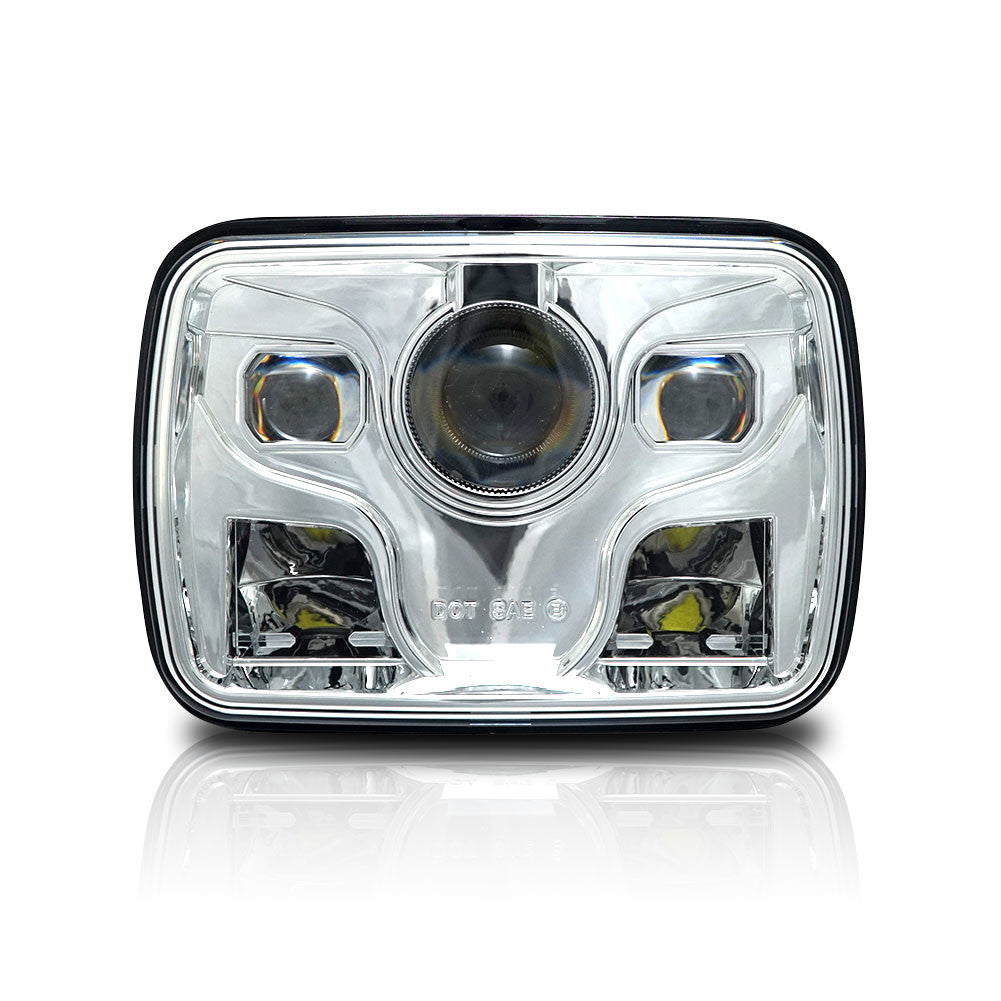 APOLLO LED Chrome Projector Headlights for XJ and YJ Lighting