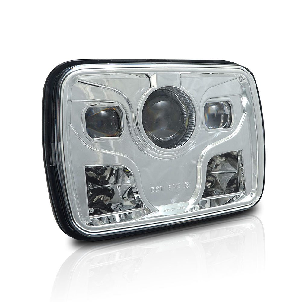 APOLLO LED Chrome Projector Headlights for XJ and YJ Lighting