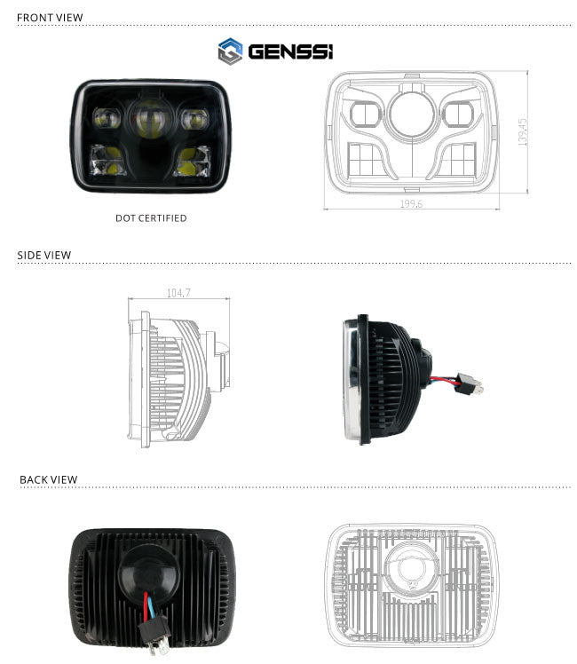 APOLLO LED Chrome Projector Headlights for XJ and YJ Lighting