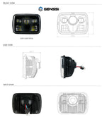 APOLLO LED Chrome Projector Headlights for XJ and YJ - GENSSI Lighting