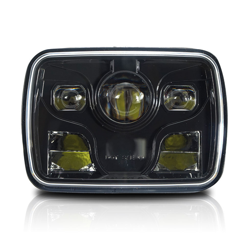 APOLLO LED Black Projector Headlights for XJ and YJ Lighting