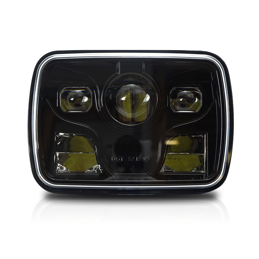 APOLLO LED Black Projector Headlights for XJ and YJ Lighting