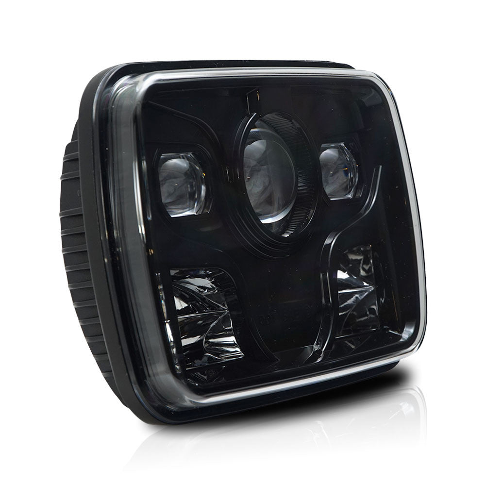 APOLLO LED Black Projector Headlights for XJ and YJ Lighting