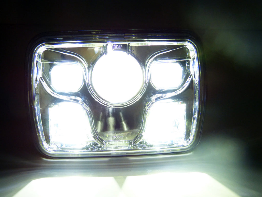 APOLLO LED Chrome Projector Headlights for XJ and YJ Lighting