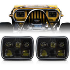 APOLLO LED Black Projector Headlights for XJ and YJ - GENSSI Lighting