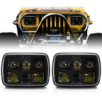 APOLLO LED Black Projector Headlights for XJ and YJ - GENSSI Lighting