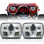 APOLLO LED Chrome Projector Headlights for XJ and YJ - GENSSI Lighting