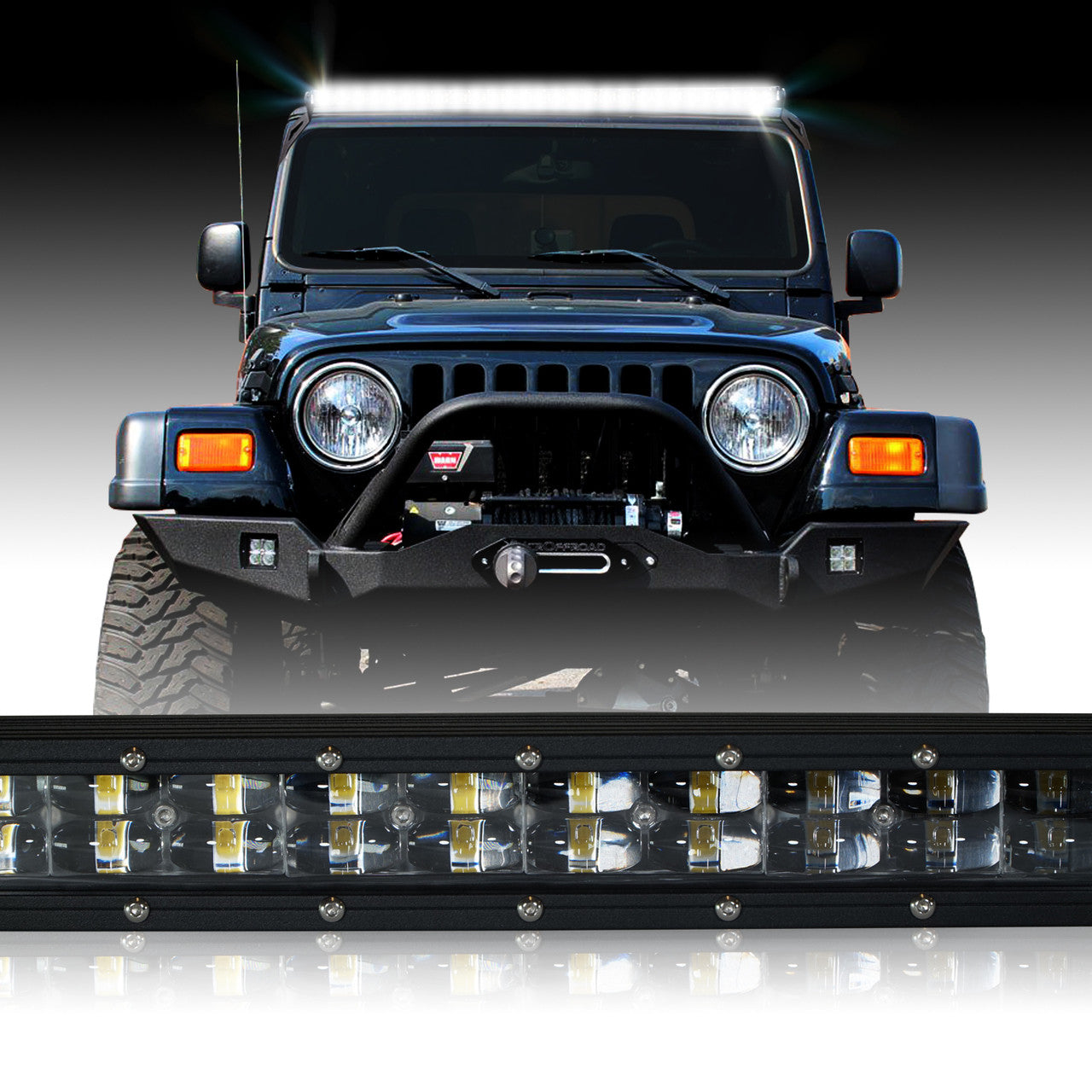 LED Light Bar 288W 50 Inches Bracket Wiring Harness Kit for Wrangler TJ 1997-2006 Lighting