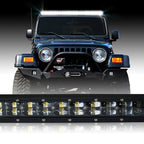 LED Light Bar 288W 50 Inches Bracket Wiring Harness Kit for Wrangler TJ 1997 - 2006 - GENSSI Lighting