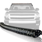 LED Light Bar Curved 288W 50 Inches Bracket Wiring Harness Kit for GMC Sierra Chevy Silverado Trucks 2007 - 2013 - GENSSI Lighting