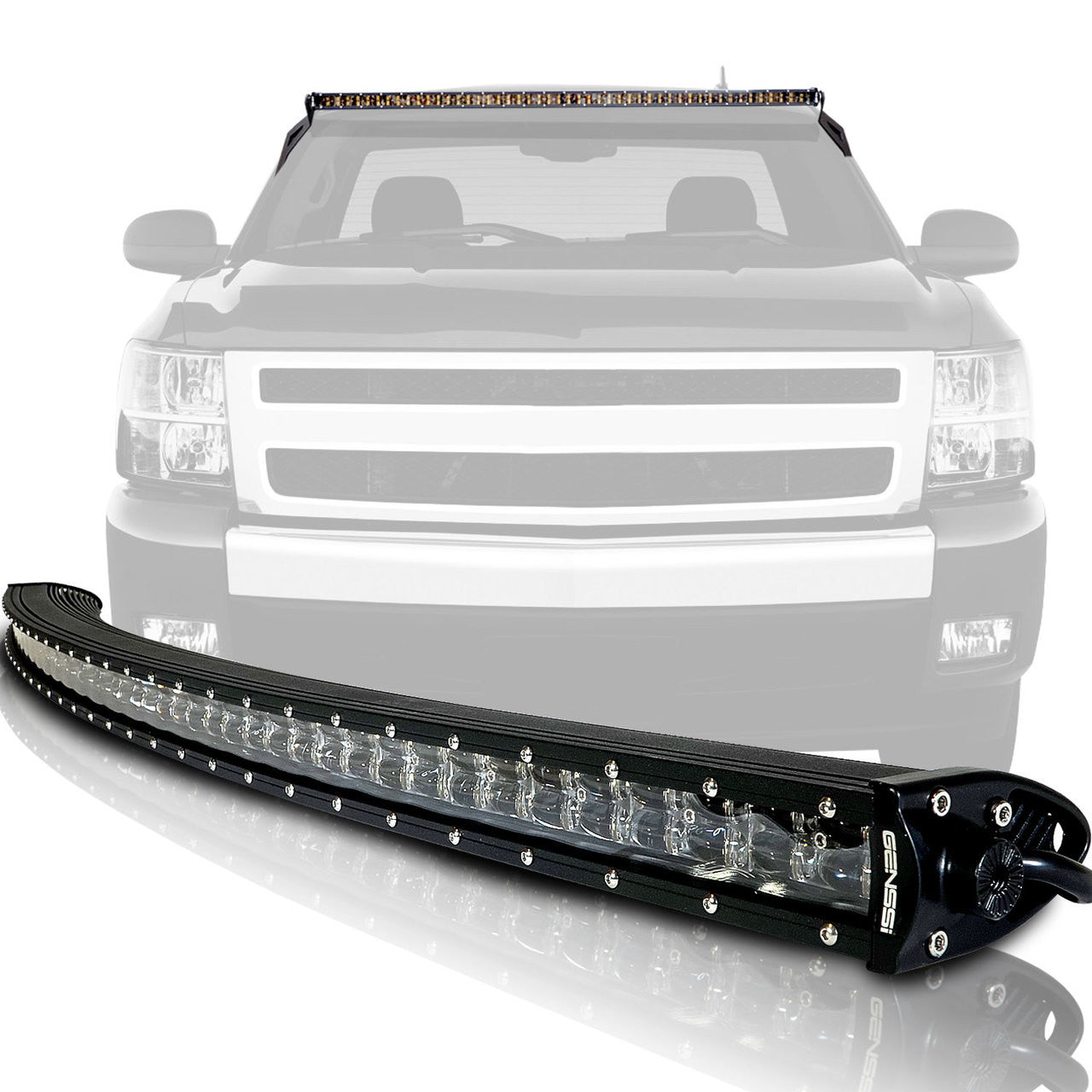 LED Light Bar Curved 288W 50 Inches Bracket Wiring Harness Kit for GMC Sierra Chevy Silverado Trucks 2007-2013 Lighting