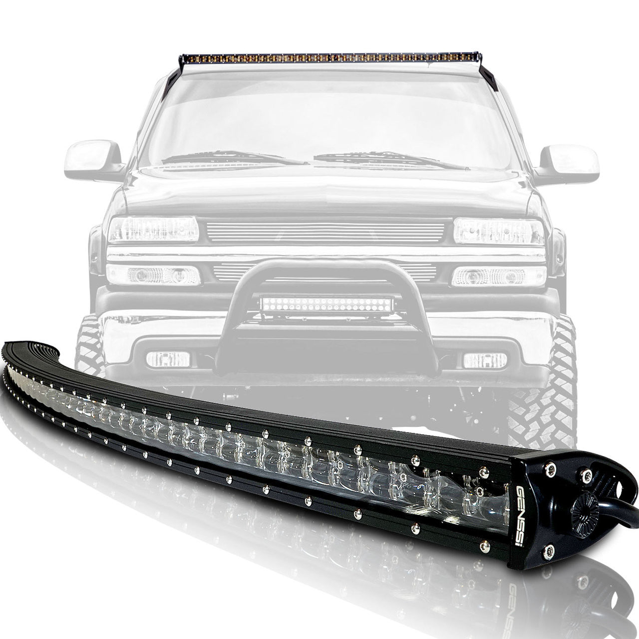 LED Light Bar Curved 288W 50 Inches Bracket Wiring Harness Kit for GMC Sierra Chevy Silverado Trucks 1999-2006 Lighting