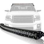 LED Light Bar Curved 288W 50 Inches Bracket Wiring Harness Kit for GMC Sierra Chevy Silverado Trucks 2014 - 2017 - GENSSI Lighting