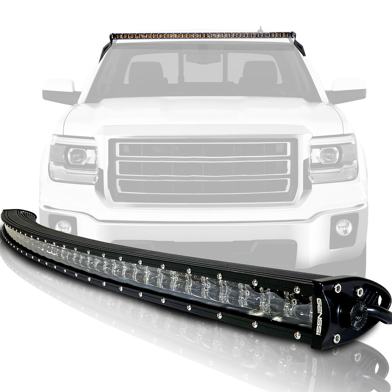 LED Light Bar Curved 288W 50 Inches Bracket Wiring Harness Kit for GMC Sierra Chevy Silverado Trucks 2014-2017 Lighting