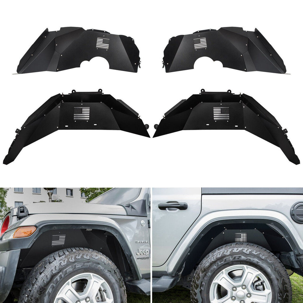 Front and Rear Inner Fender Liners for Jeep Wrangler (2018 - 2023) JL JLU - GENSSI Exterior Part
